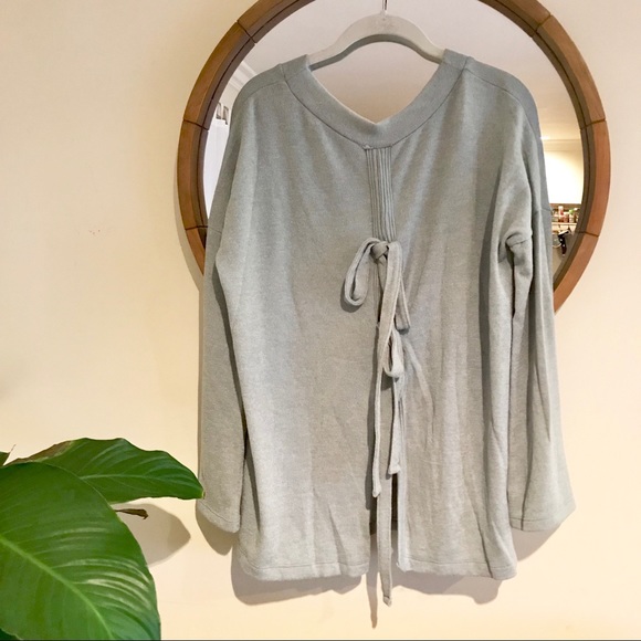 Sage Tie Back Cozy Sweater - Picture 4 of 5